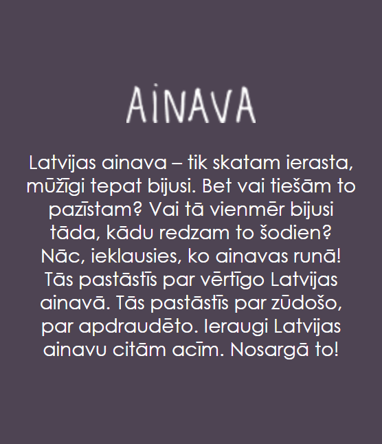Teksta baneris „Ainava” sākumlapas sadaļā