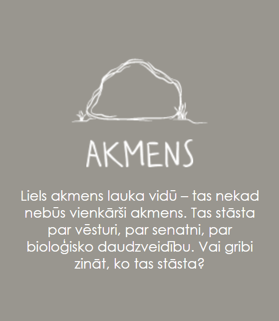 Zīmēta akmens ikona ar uzrakstu „Akmens” — sadaļa par akmeni ainavā