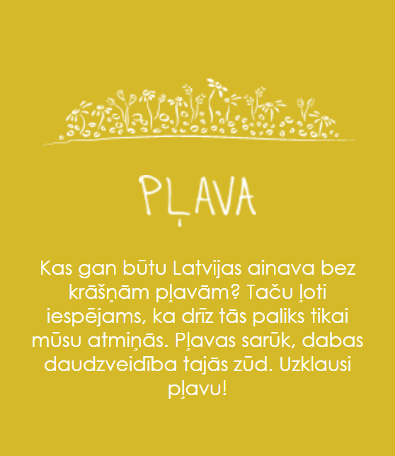 Zīmēta pļavas ikona ar uzrakstu „Pļava” — sadaļa par pļavu ainavā